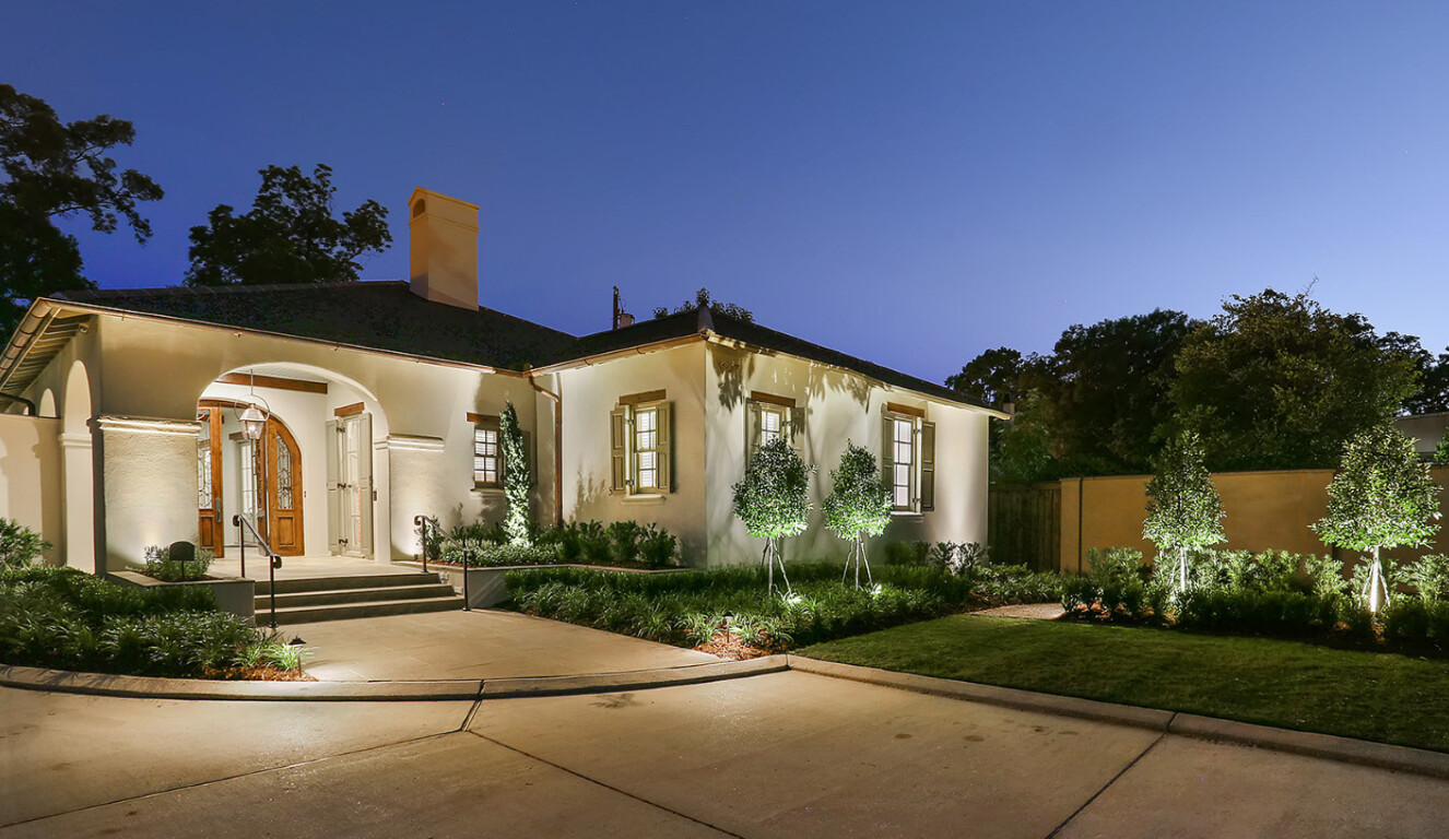 Finished concrete driveway with professional lighting in Azusa, CA